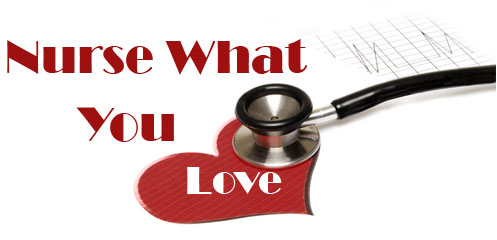Nurse What You Love text with heart shaped stethoscope